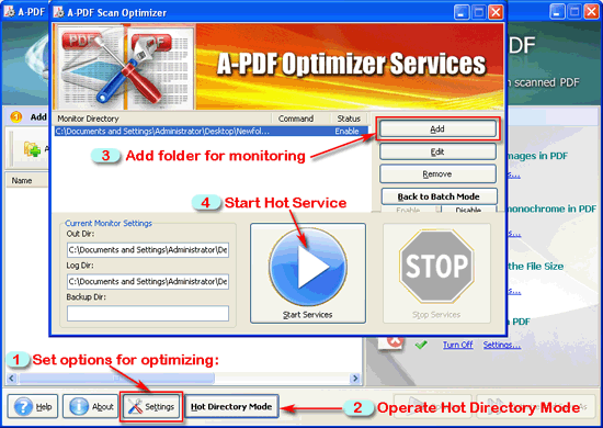 a-pdf scan optimizer hot mode